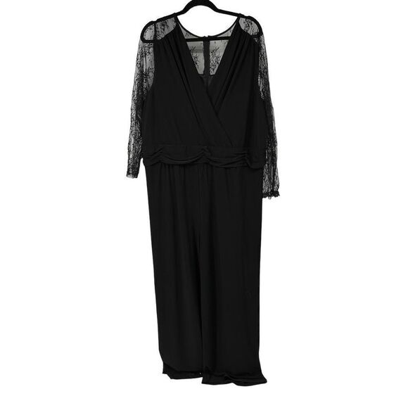 Scarlett Black Lace Long Sleeve Jumpsuit‎ - Picture 1 of 12